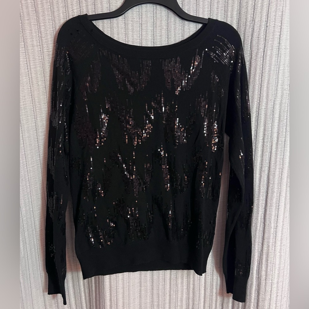 ANTONIO MELANI Black Wool Sequin Sweater - Picture 1 of 4